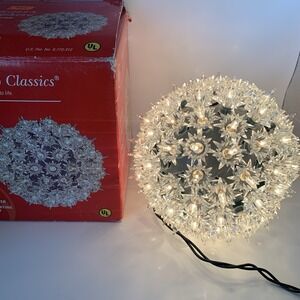 Vintage GE‎ Holiday Classics Super Sphere Clear Lighted Ball
